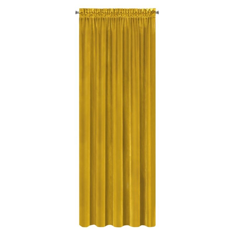 ZASŁONA WELUR VELVET NA TAŚMIE 140X270 MUSZTARDOWA