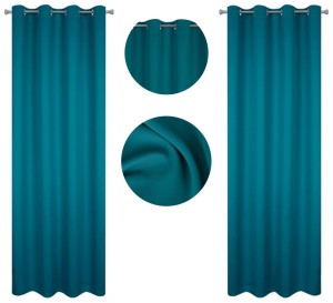 Zasłona 135 x 250 cm ciemna morska, 100% poliester, 210 GSM