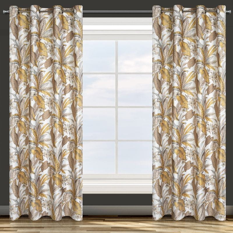 ZASŁONA WELUR VELVET PRZELOTKI LIŚCIE140X250 RUDA