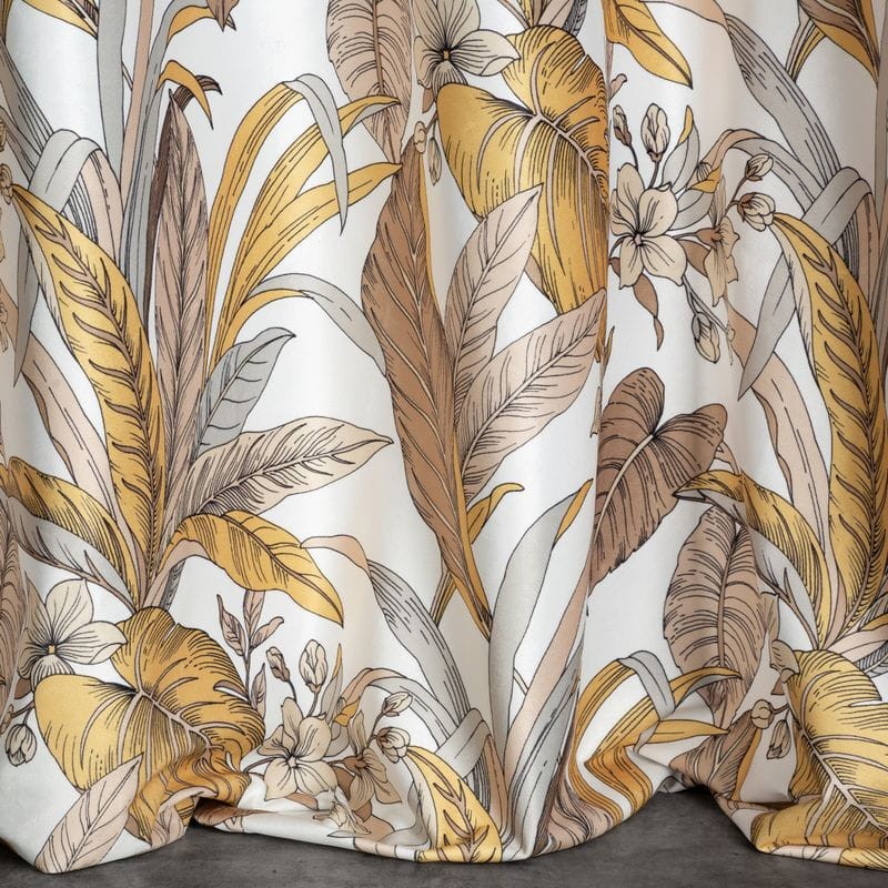 ZASŁONA WELUR VELVET PRZELOTKI LIŚCIE140X250 RUDA