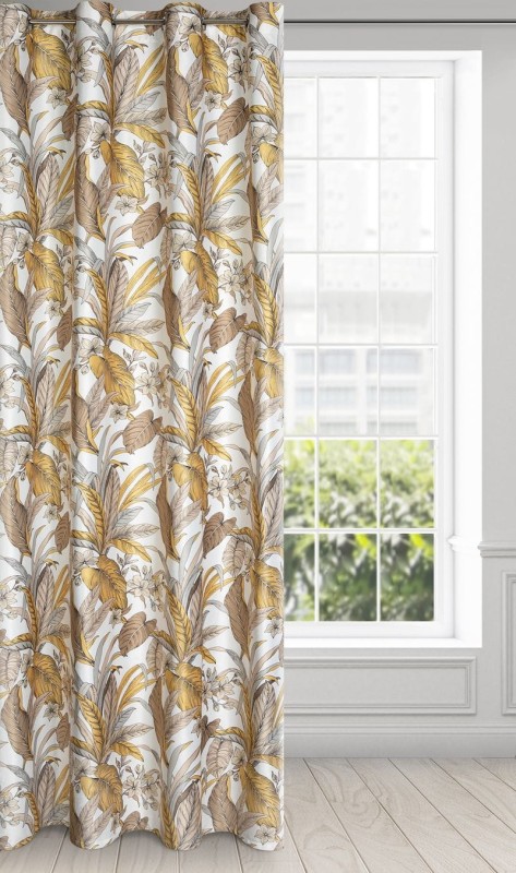 ZASŁONA WELUR VELVET PRZELOTKI LIŚCIE140X250 RUDA