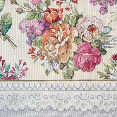 Obrus stołowy 100X100 żakardowy gobelinowy KWIATY