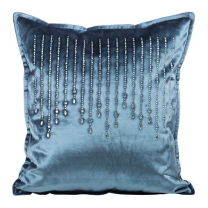 POSZEWKA WELUR VELVET KRYSZTAŁY 45X45 CM NIEBIESKA