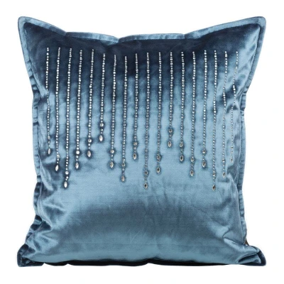 POSZEWKA WELUR VELVET KRYSZTAŁY 45X45 CM NIEBIESKA