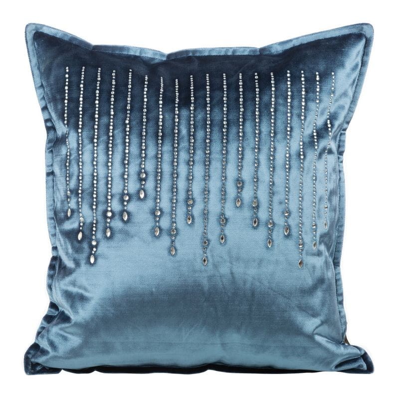 POSZEWKA WELUR VELVET KRYSZTAŁY 45X45 CM NIEBIESKA