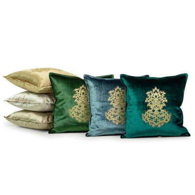 POSZEWKA WELUR VELVET ORNAMENT 45X45 NIEBIESKA