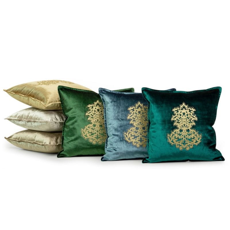 POSZEWKA WELUR VELVET ORNAMENT 45X45 TURKUSOWA