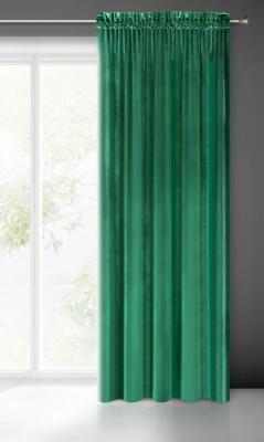 ZASŁONA WELUR VELVET NA TAŚMIE 140X300 CM ZIELONA