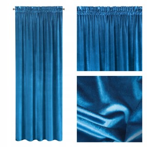ZASŁONA WELUR VELVET NA TAŚMIE 140X300 GRANATOWA