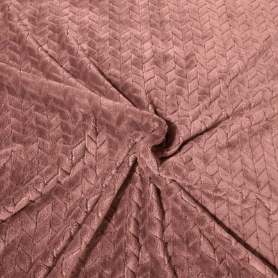 Koc Mikrofibra Wytłaczany Cindy Narzuta 170X210 CM PUDROWY