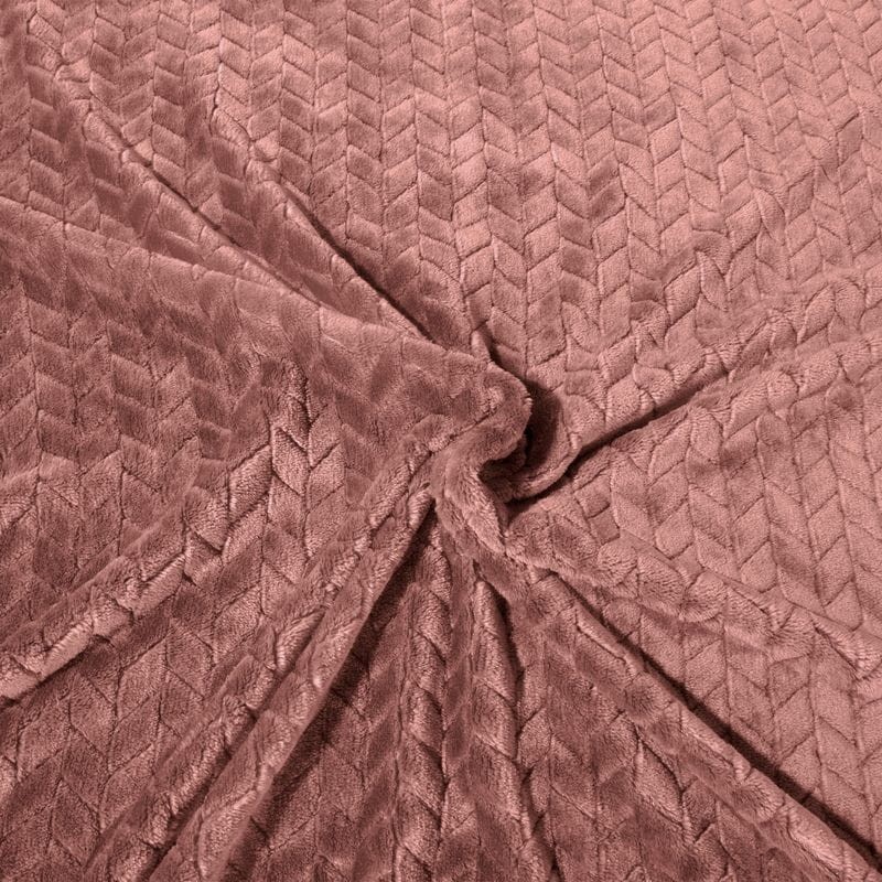 Koc Mikrofibra Wytłaczany Cindy Narzuta 170X210 CM PUDROWY