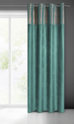 ZASŁONA welwet welur srebrna 140X250 CM turkus