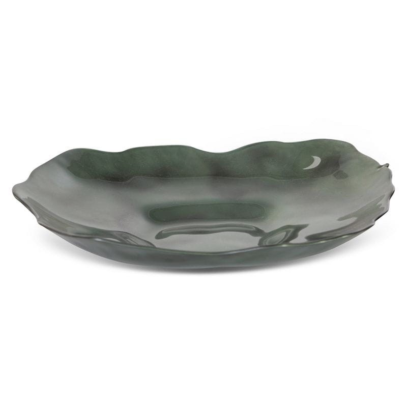 SZKLANA MISA DEKORACYJNA MISKA 30X28X5 CM ZIELONA