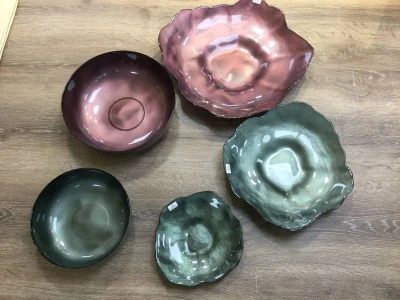 SZKLANA MISA DEKORACYJNA MISKA 30X28X5 CM ZIELONA
