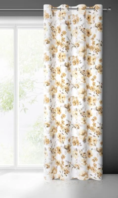 ZASŁONA NA PRZELOTKACH KWIATY 140X250 BIAŁA