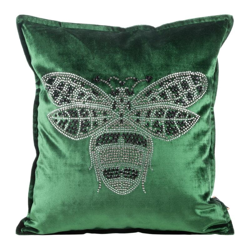 POSZEWKA WELUR VELVET PSZCZOŁA 45X45 CM ZIELONA