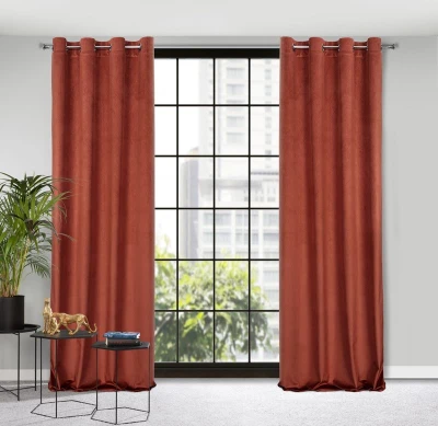ZASŁONA WYTŁACZANA PRZELOTKI WELUR 140X250 BRĄZOWA