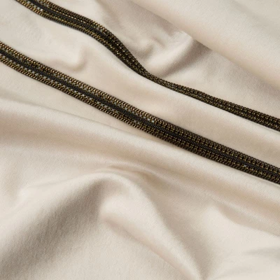 OBRUS BIEŻNIK WELUR VELVET CYRKONIE 35X180 KREMOWY