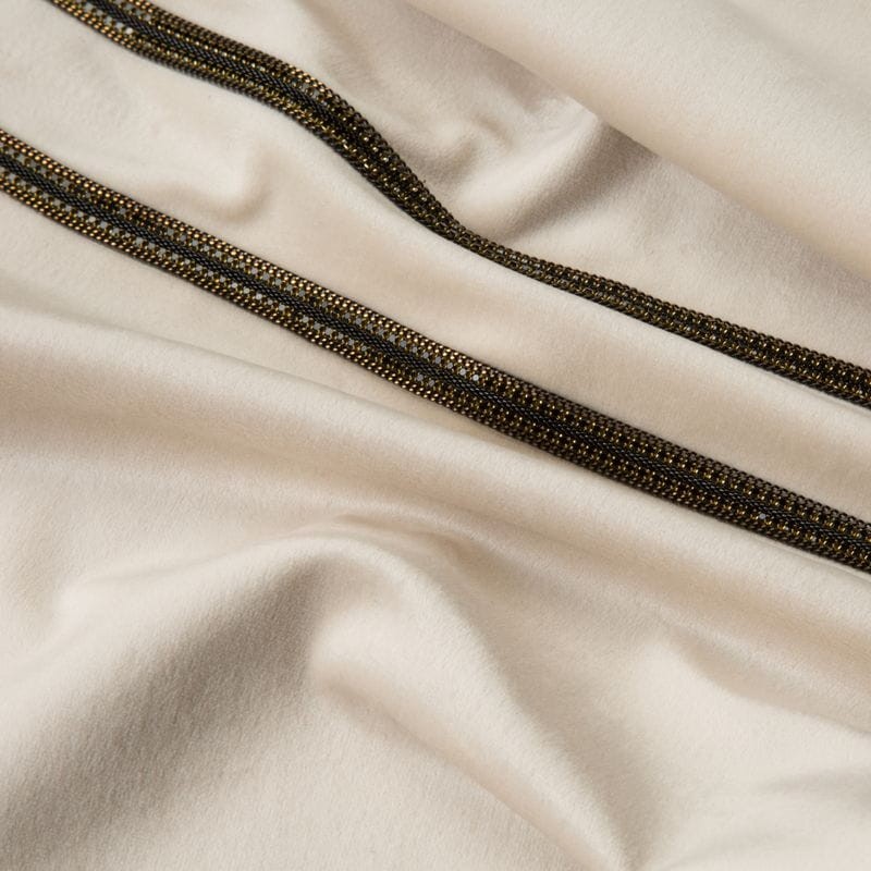 OBRUS BIEŻNIK WELUR VELVET CYRKONIE 35X180 KREMOWY