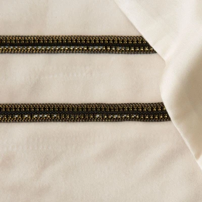 OBRUS BIEŻNIK WELUR VELVET CYRKONIE 35X180 KREMOWY