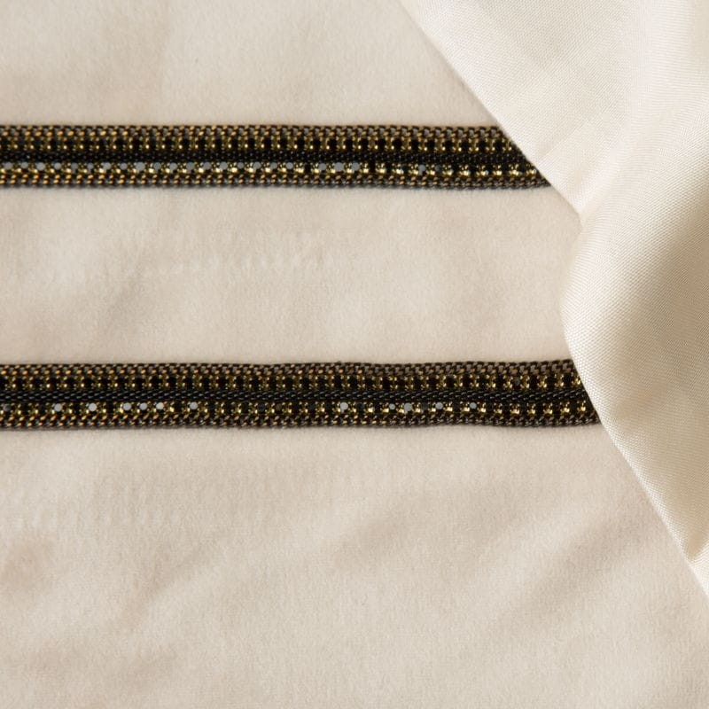 OBRUS BIEŻNIK WELUR VELVET CYRKONIE 35X180 KREMOWY