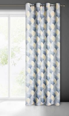 ZASŁONA NA PRZELOTKACH MODNY WZÓR 140X250 SREBRNA