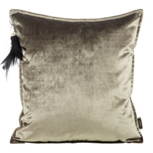 POSZEWKA WELUR VELVET Z WISIOREM 45X45 CM C.BEŻOWA