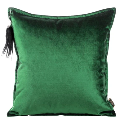POSZEWKA WELUR VELVET Z WISIOREM 45X45 ZIELONA