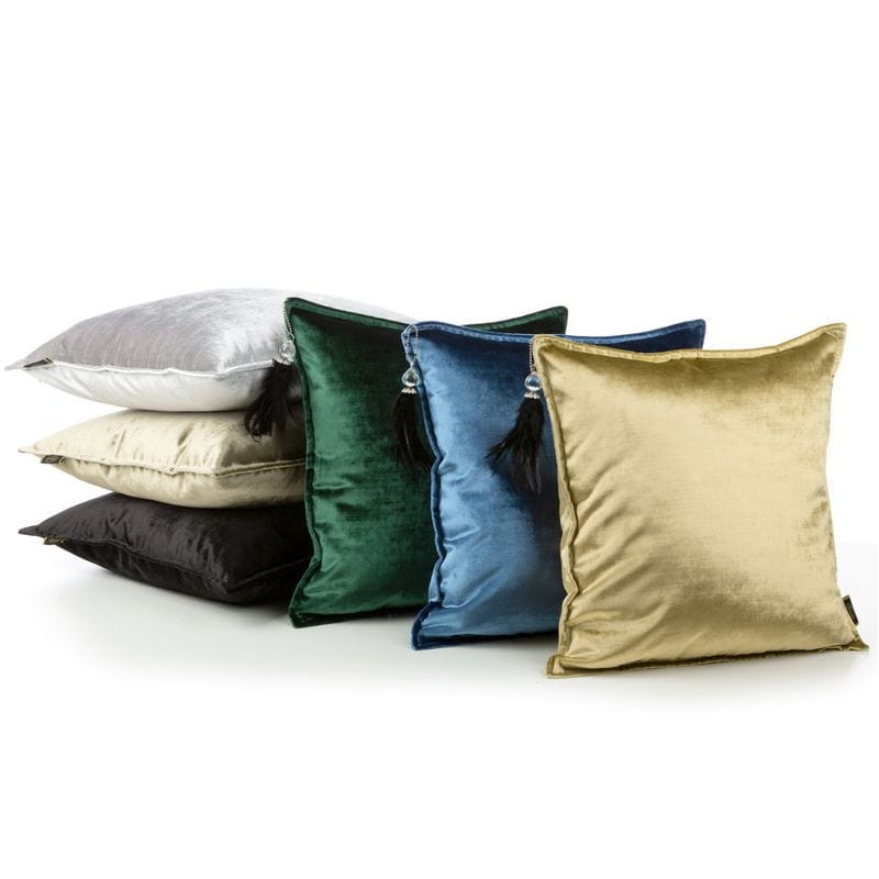 POSZEWKA WELUR VELVET Z WISIOREM 45X45 ZIELONA