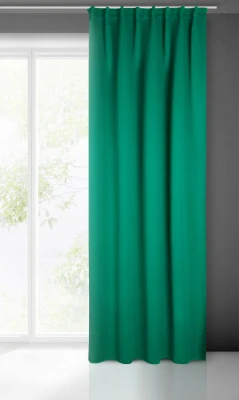 ZASŁONA GŁADKA GRUBA NA TAŚMIE 140X300 C.ZIELONA