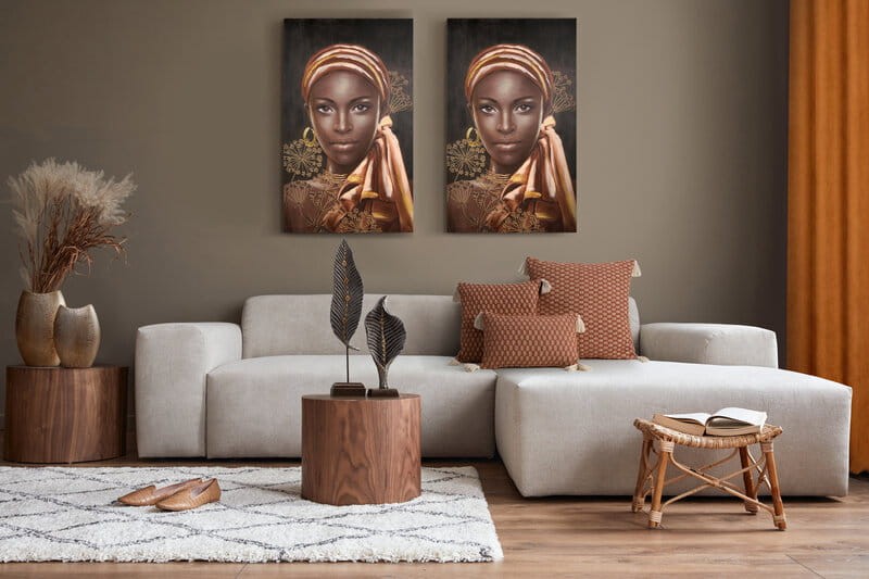BOHO POSZEWKA CEGLANA RUDA CHWOSTY 60X60 POMPONY