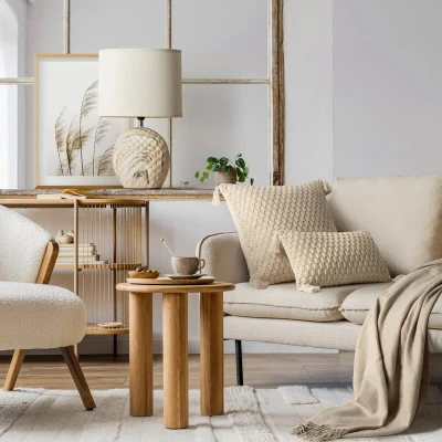 Poszewka Z POMPONAMI 60x60 gruba bawełna BOHO
