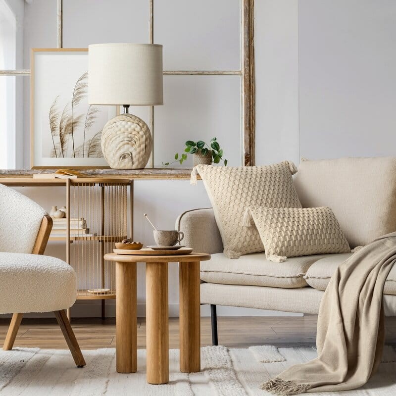 Poszewka Z POMPONAMI 60x60 gruba bawełna BOHO