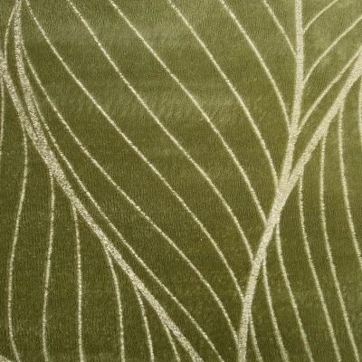 KOC MIKROFIBRA ZŁOTE LIŚCIE 150 X 200 CM OLIWKOWY