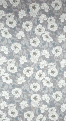 ZASŁONA NA PRZELOTKACH W KWIATY 140X250 CM SZARA