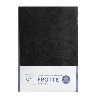 Prześcieradło FROTTE Z GUMKĄ 220x200 CZARNE