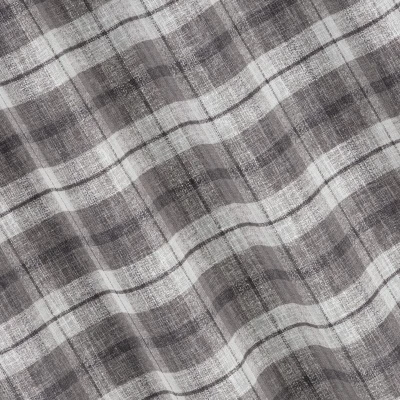 ZASŁONA W KRATĘ NA PRZELOTKACH 140X250 CM SZARA