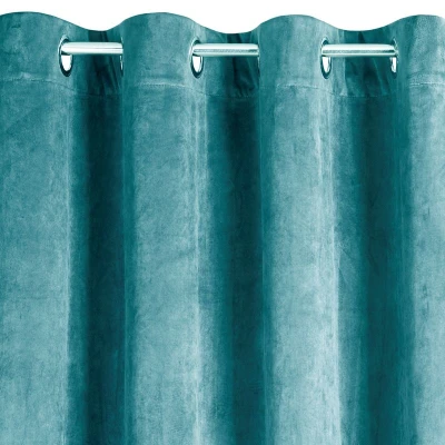 Zasłona gotowa velvet 140x250 gruba turkus welur