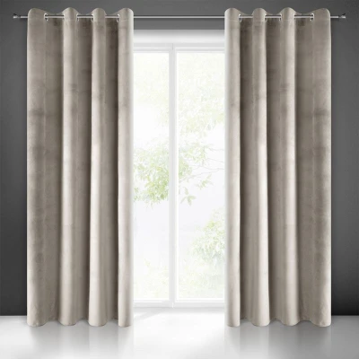 Zasłona gotowa loft velvet 140x250 gruba BEŻ welur