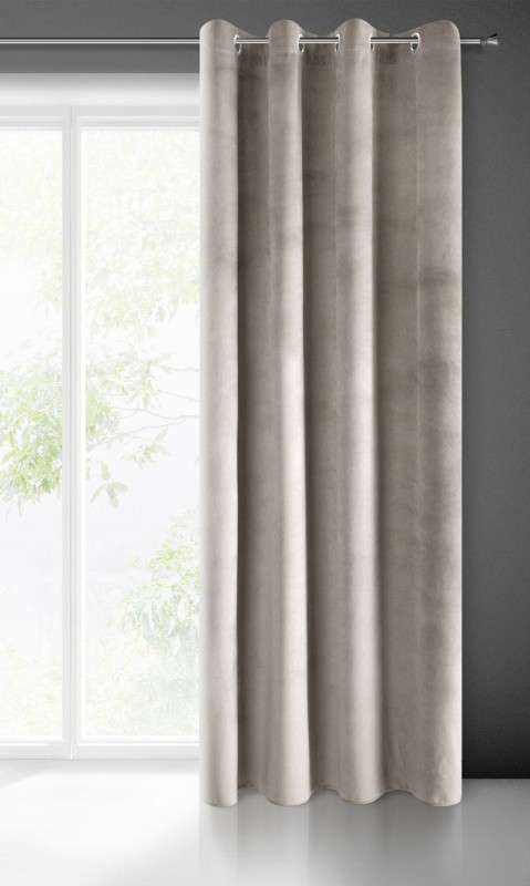 Zasłona gotowa loft velvet 140x250 gruba BEŻ welur