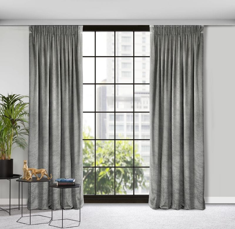 ZASŁONA MARMUR WELUR VELVET TAŚMA 140X270 SZARA