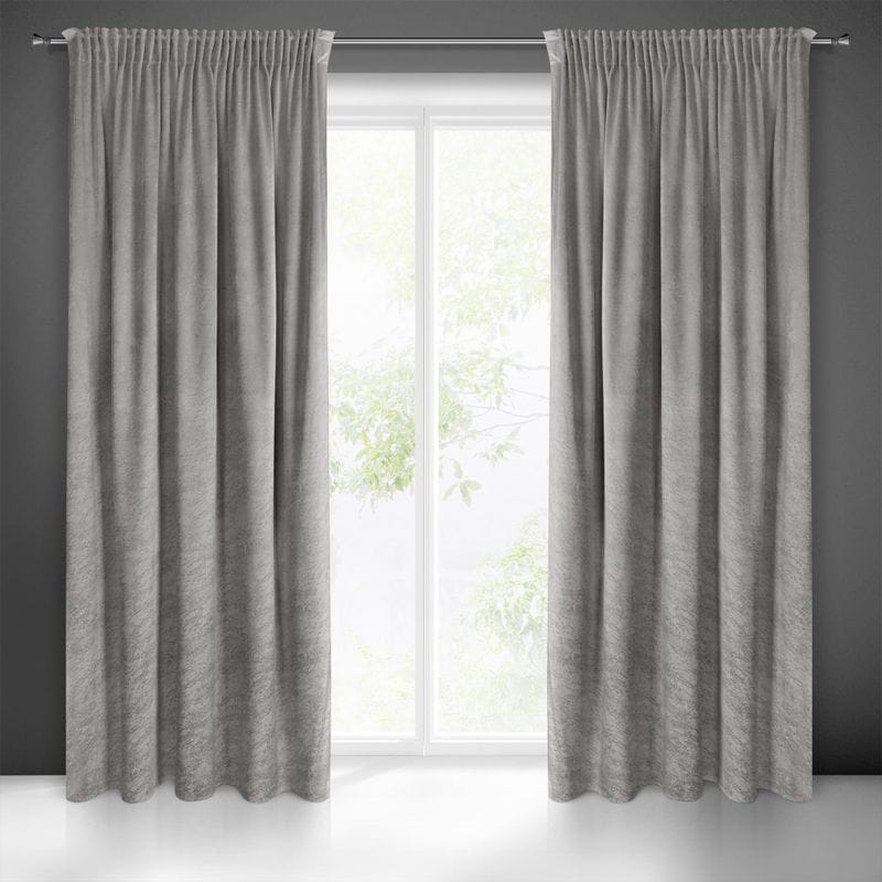 ZASŁONA MARMUR WELUR VELVET TAŚMA 140X270 SZARA