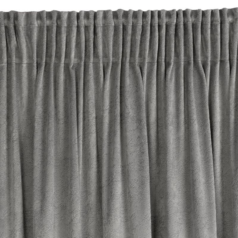 ZASŁONA MARMUR WELUR VELVET TAŚMA 140X270 SZARA