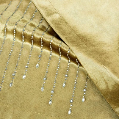 OBRUS BIEŻNIK WELUR VELVET GLAMOUR 35X140 CM ZŁOTY