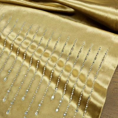 OBRUS BIEŻNIK WELUR VELVET GLAMOUR 35X140 CM ZŁOTY