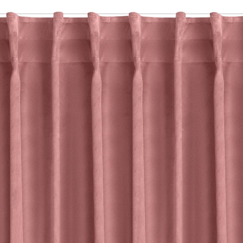 GŁADKA ZASŁONA WELUR VELVET TAŚMA 140X300 PUDROWA