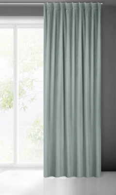 GŁADKA ZASŁONA WELUR VELVET TAŚMA 140X300 SZARA