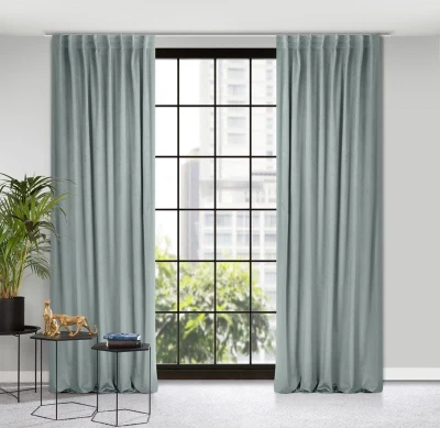 GŁADKA ZASŁONA WELUR VELVET TAŚMA 140X300 SZARA