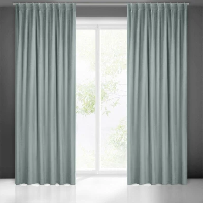 GŁADKA ZASŁONA WELUR VELVET TAŚMA 140X300 SZARA