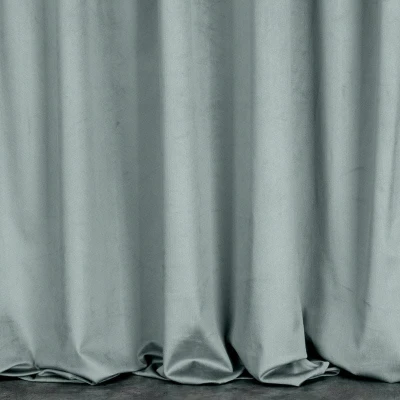 GŁADKA ZASŁONA WELUR VELVET TAŚMA 140X300 SZARA